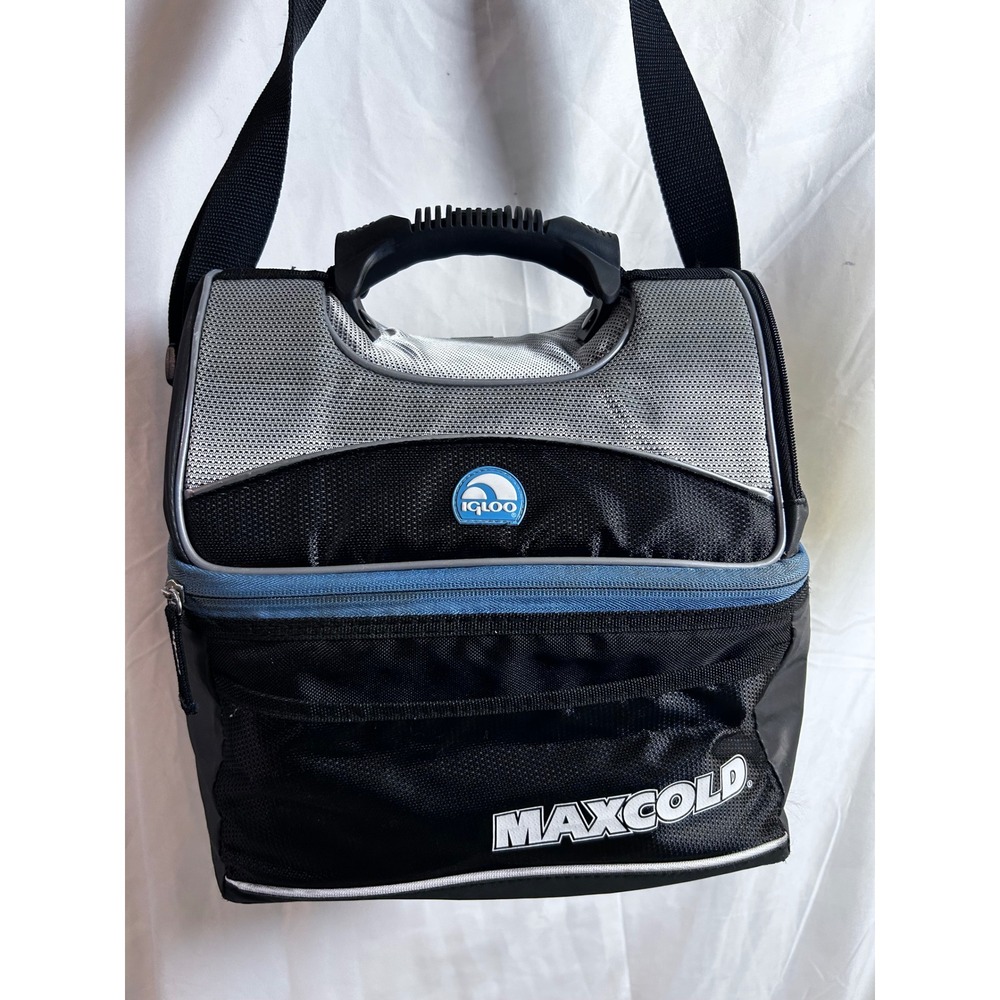 Igloo MaxCold Cooler Bag Medium Black Silver Insulated Lunch Tote Mens